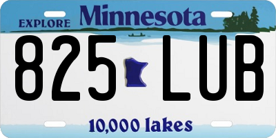MN license plate 825LUB