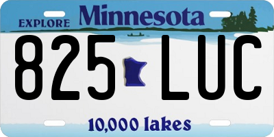MN license plate 825LUC