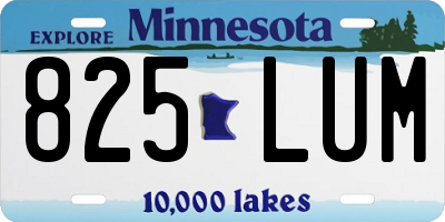 MN license plate 825LUM