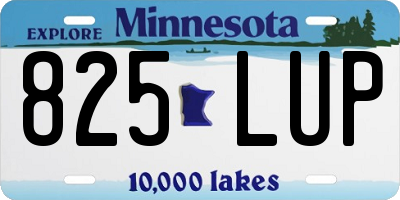 MN license plate 825LUP