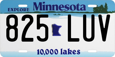 MN license plate 825LUV