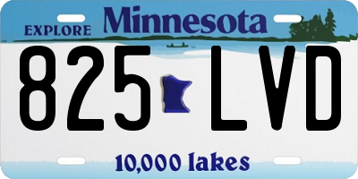 MN license plate 825LVD