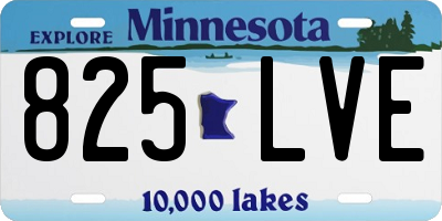 MN license plate 825LVE