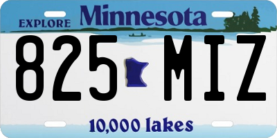 MN license plate 825MIZ