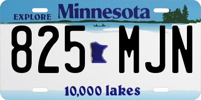 MN license plate 825MJN