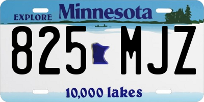 MN license plate 825MJZ