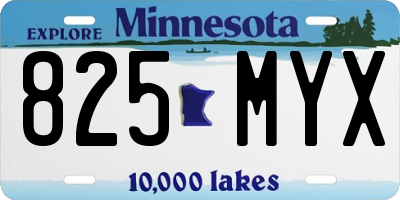 MN license plate 825MYX