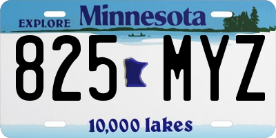 MN license plate 825MYZ