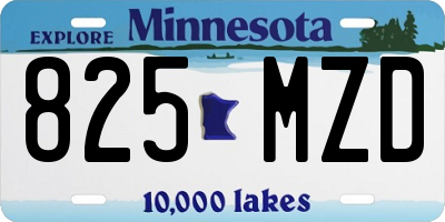 MN license plate 825MZD