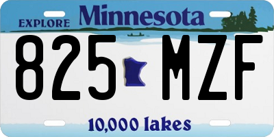 MN license plate 825MZF