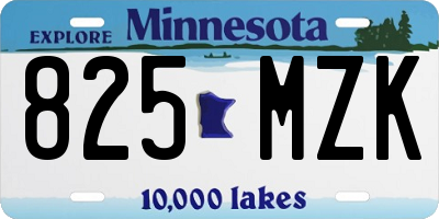 MN license plate 825MZK