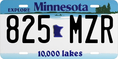 MN license plate 825MZR