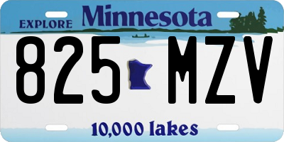 MN license plate 825MZV