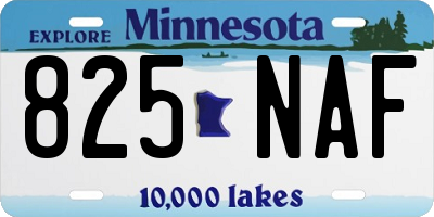 MN license plate 825NAF