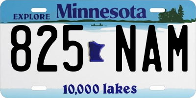 MN license plate 825NAM