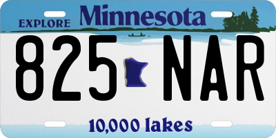 MN license plate 825NAR