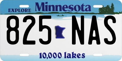 MN license plate 825NAS