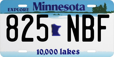 MN license plate 825NBF