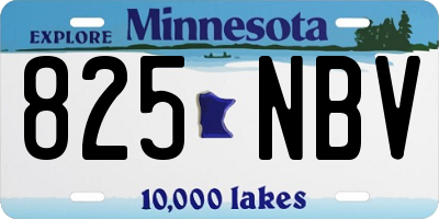 MN license plate 825NBV