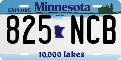 MN license plate 825NCB