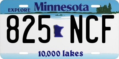 MN license plate 825NCF