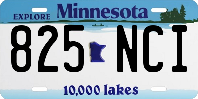 MN license plate 825NCI