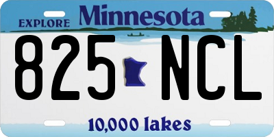 MN license plate 825NCL