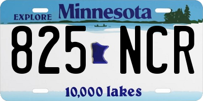 MN license plate 825NCR