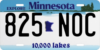 MN license plate 825NOC