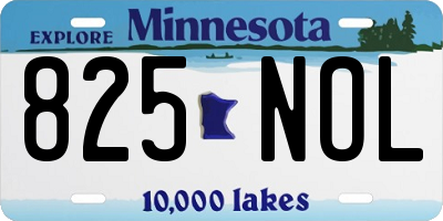 MN license plate 825NOL