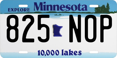 MN license plate 825NOP