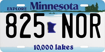 MN license plate 825NOR