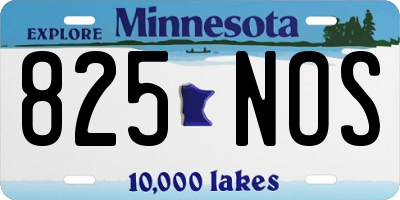 MN license plate 825NOS