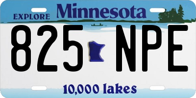 MN license plate 825NPE