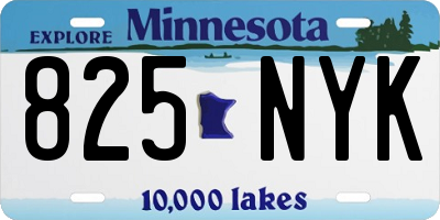 MN license plate 825NYK