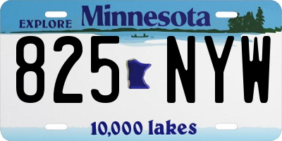 MN license plate 825NYW