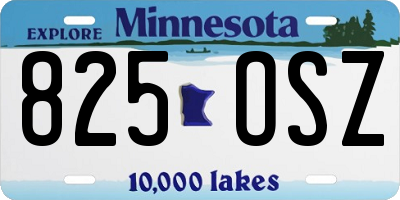 MN license plate 825OSZ