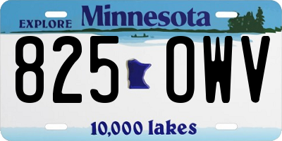MN license plate 825OWV