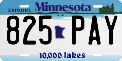 MN license plate 825PAY