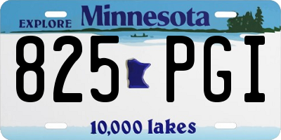 MN license plate 825PGI