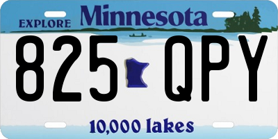 MN license plate 825QPY