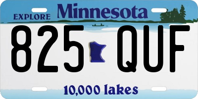 MN license plate 825QUF