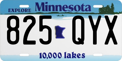 MN license plate 825QYX