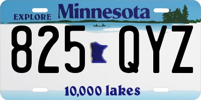 MN license plate 825QYZ