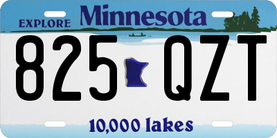 MN license plate 825QZT