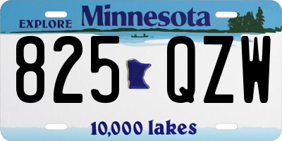 MN license plate 825QZW