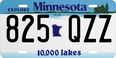 MN license plate 825QZZ