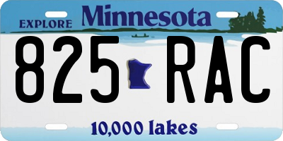 MN license plate 825RAC