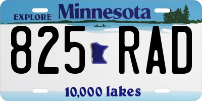 MN license plate 825RAD