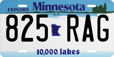 MN license plate 825RAG